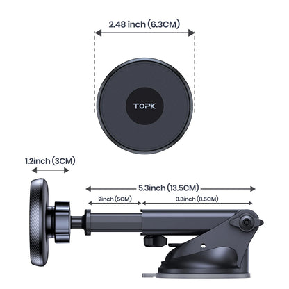 Magnetic Car Phone Holder Mount For Magsafe IPhone15 Pro Max Single-Hand Operation Metal Hook Magnetic Phone Holder for Car