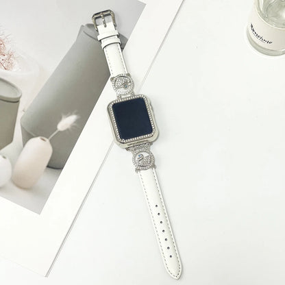 Diamond Leather Strap For Apple Watch