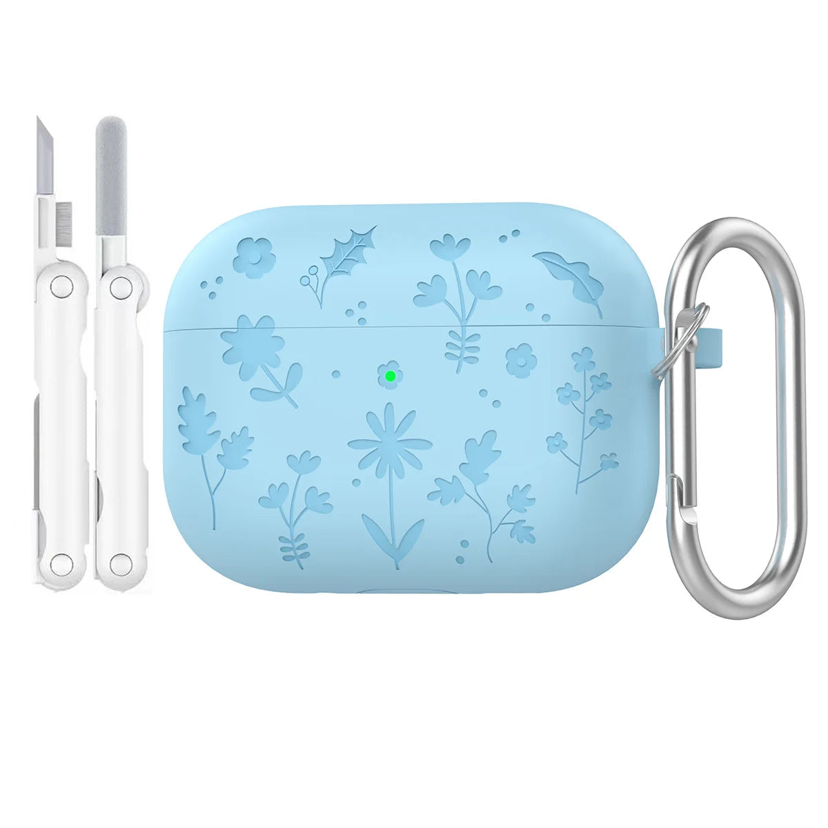Floral Engraved Silicone Case for AirPods Pro 3 – Shockproof Protective Cover