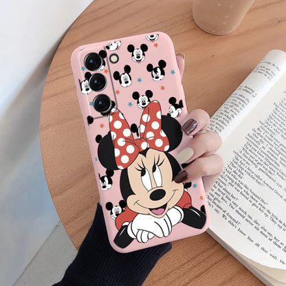 For Samsung S22 S 22 Plus Ultra Phone Case Cute Pink Mickey Minnie Soft TPU Protection Shockproof Cover For Samsung Galaxy S22