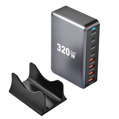 320W GaN Fast Charging Station with US/ UK / EU / AU Plug – Multi-Port Power Charger