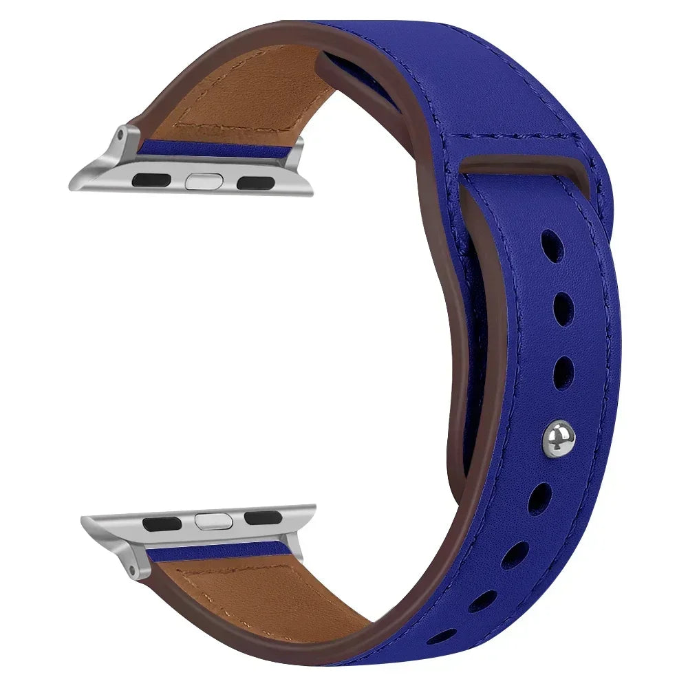 Genuine Leather Apple Watch Band – Premium Strap for Series 3–9, Ultra & SE