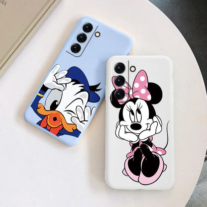 For Samsung S22 S 22 Plus Ultra Phone Case Cute Pink Mickey Minnie Soft TPU Protection Shockproof Cover For Samsung Galaxy S22