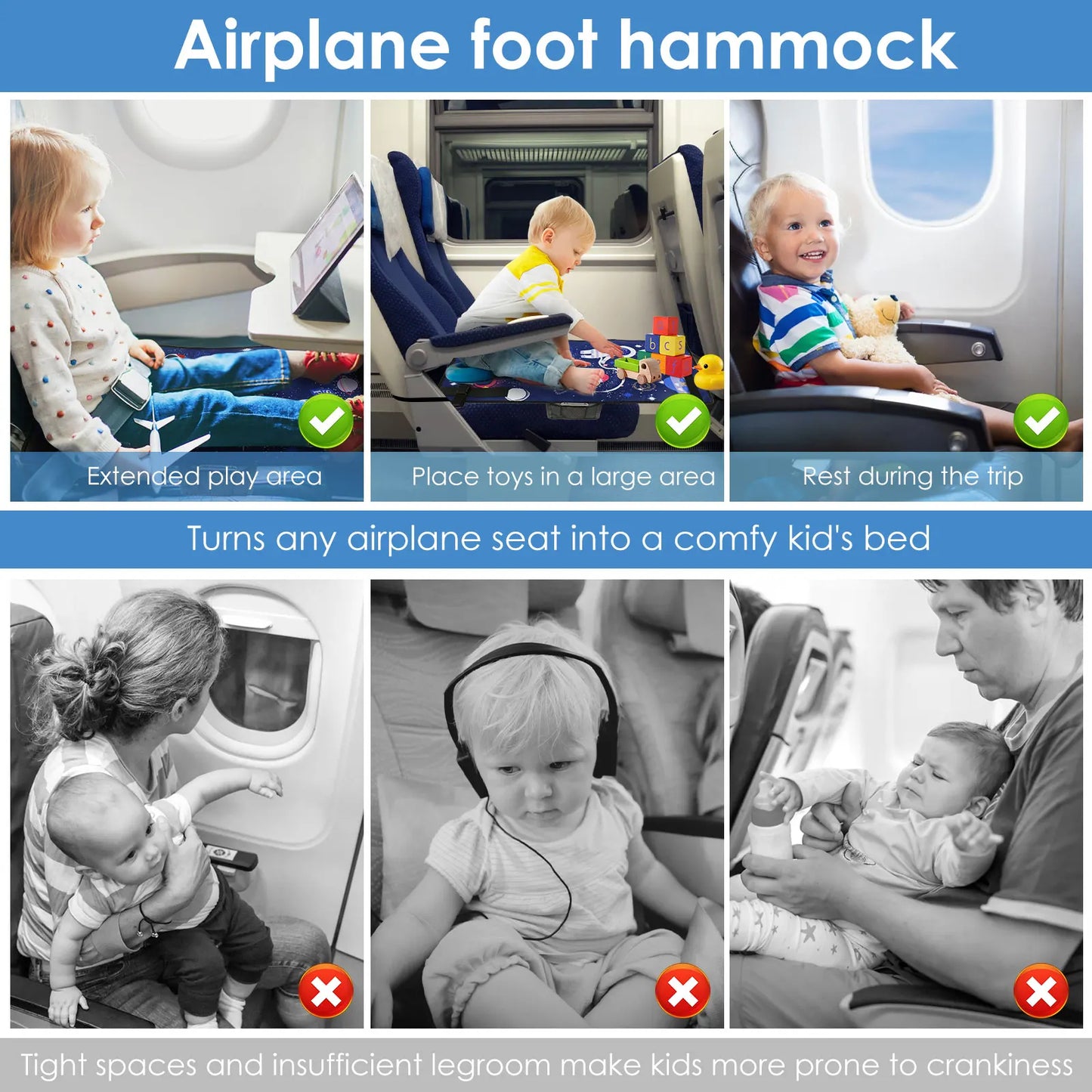 Comfortable Flights for Kids – Airplane Bed Extender
