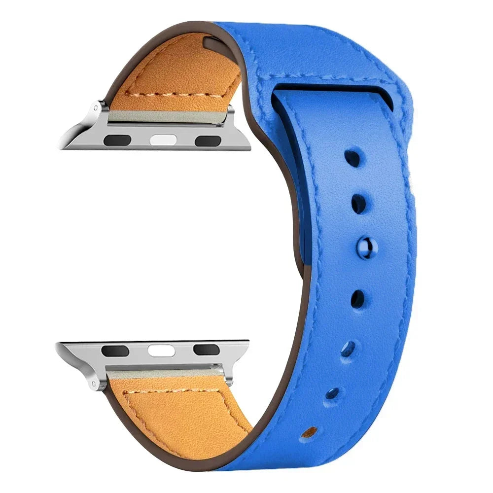 Leather strap For Apple watch band Ultra 2 49mm 44mm 40mm 38mm/42mm sport loop bracelet iWatch series 9 8 7 3 4 5 6 se 41mm/45mm