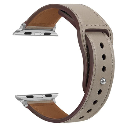 Genuine Leather Apple Watch Band – Premium Strap for Series 3–9, Ultra & SE