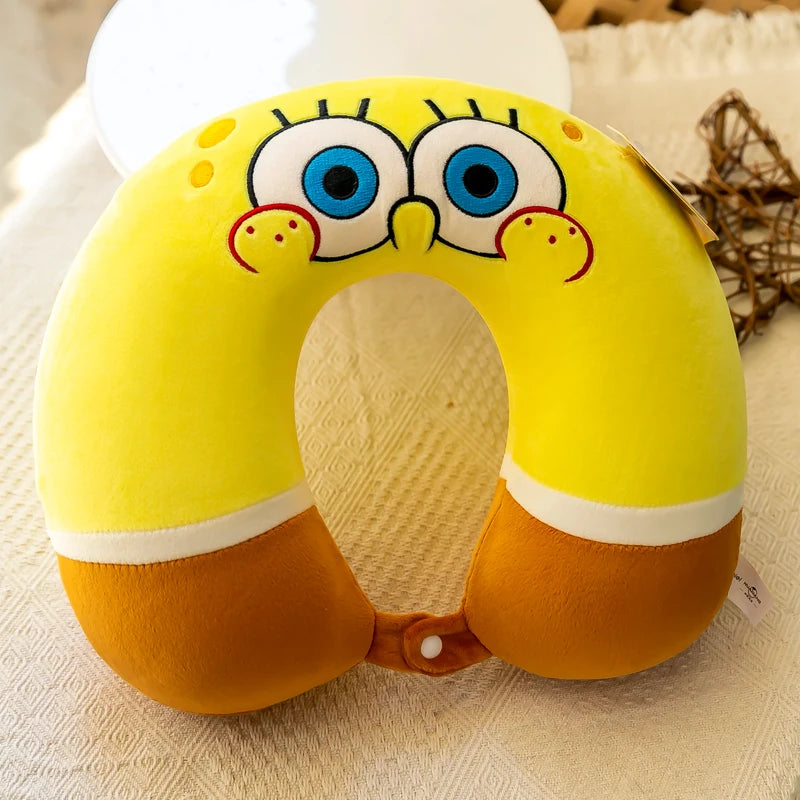 Cute SpongeBob Neck Pillow – Fun Travel Comfort