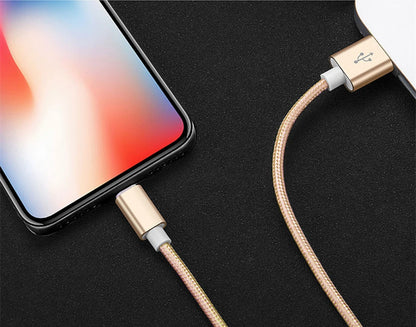 Fast USB Charging Cable for iPhone 14 8 7 6S Plus X XR XS 13 12 11 Pro Max SE Nylon Braided USB Charger Cord Data Cable