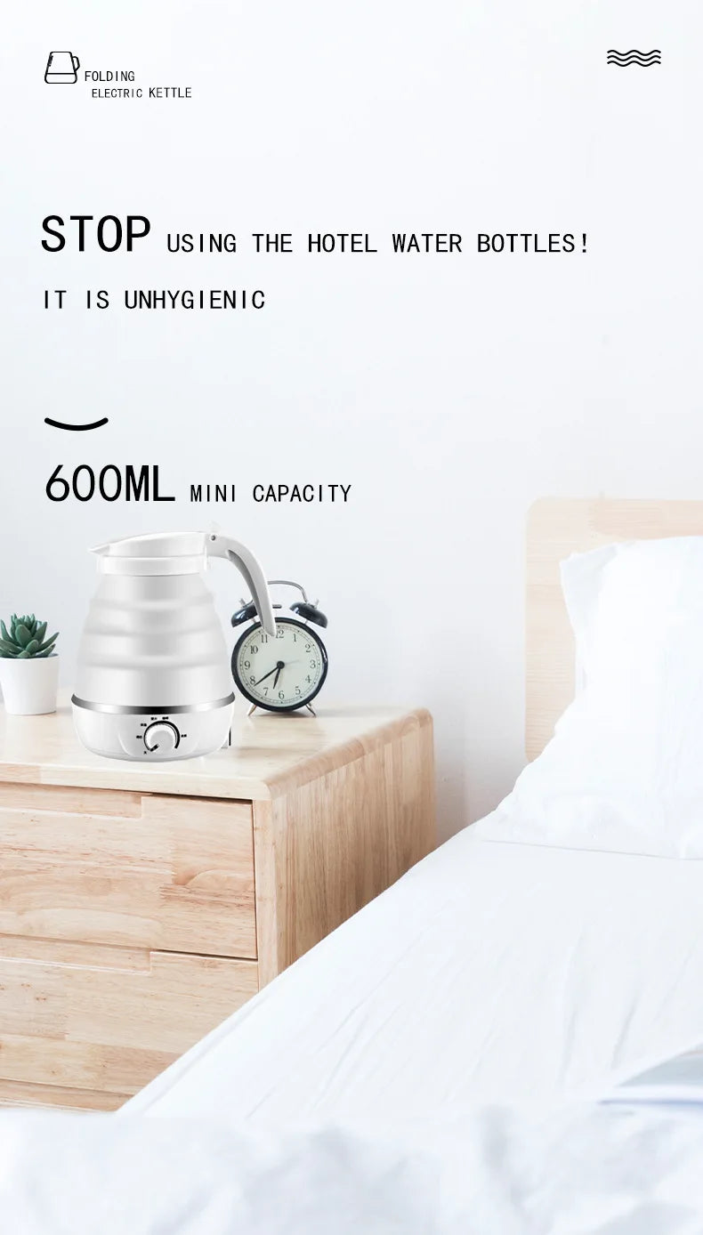 Mini Folding Electric Kettle for Travel & Hotel Use