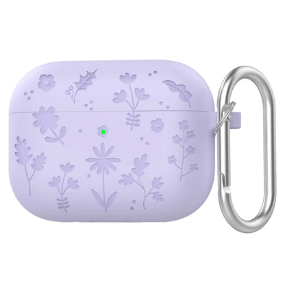 Floral Engraved Silicone Case for AirPods Pro 3 – Shockproof Protective Cover