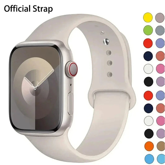 Silicone strap For Apple Watch band 44mm 40mm 45mm 41mm 42mm 38mm correa bracelet iWatch series 9 8 7 6 5 4 3 SE ultra 2 49mm