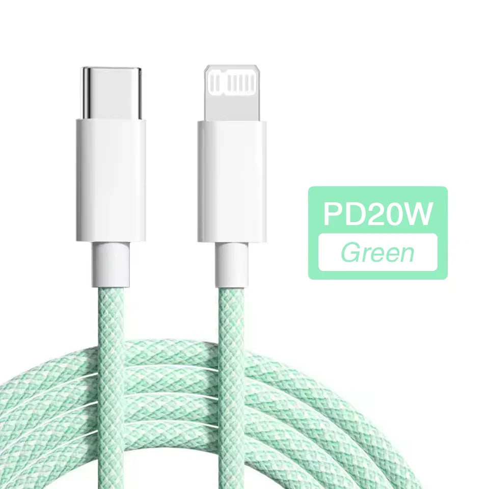 USB Type-C Fast Charging Cable for iPhone – PD 20W Durable Charger