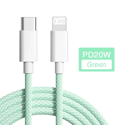 USB Type-C Fast Charging Cable for iPhone – PD 20W Durable Charger