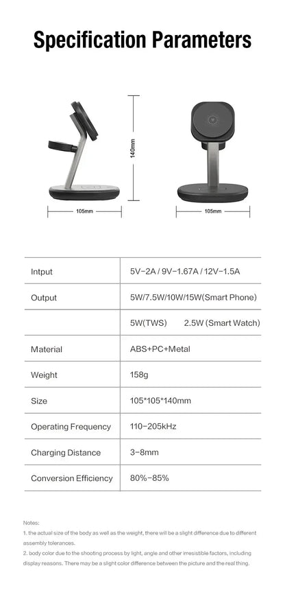 Magnetic 3 in 1 Wireless Charger Stand