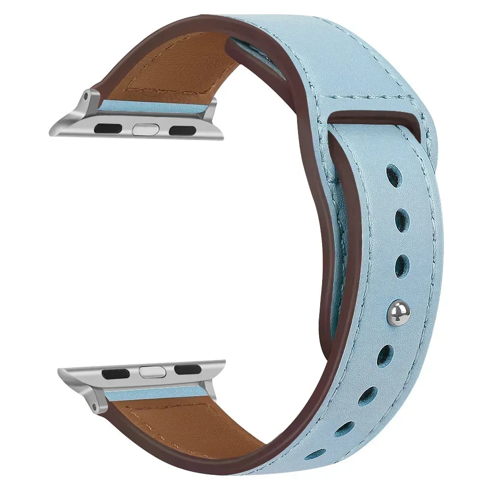 Genuine Leather Apple Watch Band – Premium Strap for Series 3–9, Ultra & SE