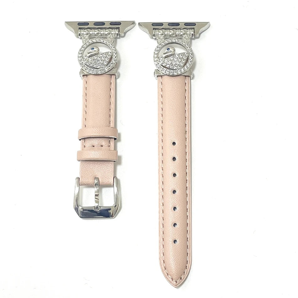 Diamond Leather Strap For Apple Watch