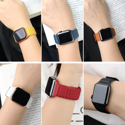 Magnetic Apple Watch Strap – Elegant Leather-Look, Adjustable, Secure & Comfortable