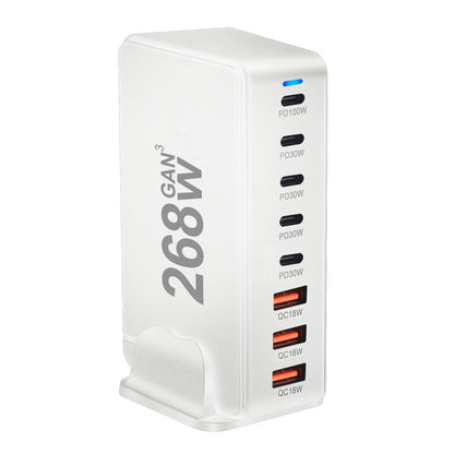 268W GaN Fast Charger – 8 USB-C Ports Desktop Charging Station with US/ EU / UK / AU Plug