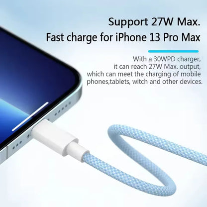 USB Type-C Fast Charging Cable for iPhone – PD 20W Durable Charger