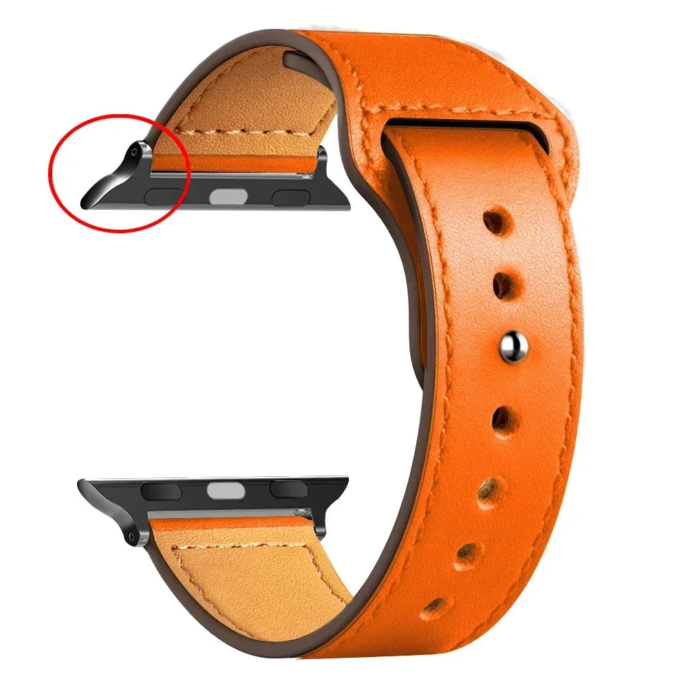 Leather strap For Apple watch band Ultra 2 49mm 44mm 40mm 38mm/42mm sport loop bracelet iWatch series 9 8 7 3 4 5 6 se 41mm/45mm