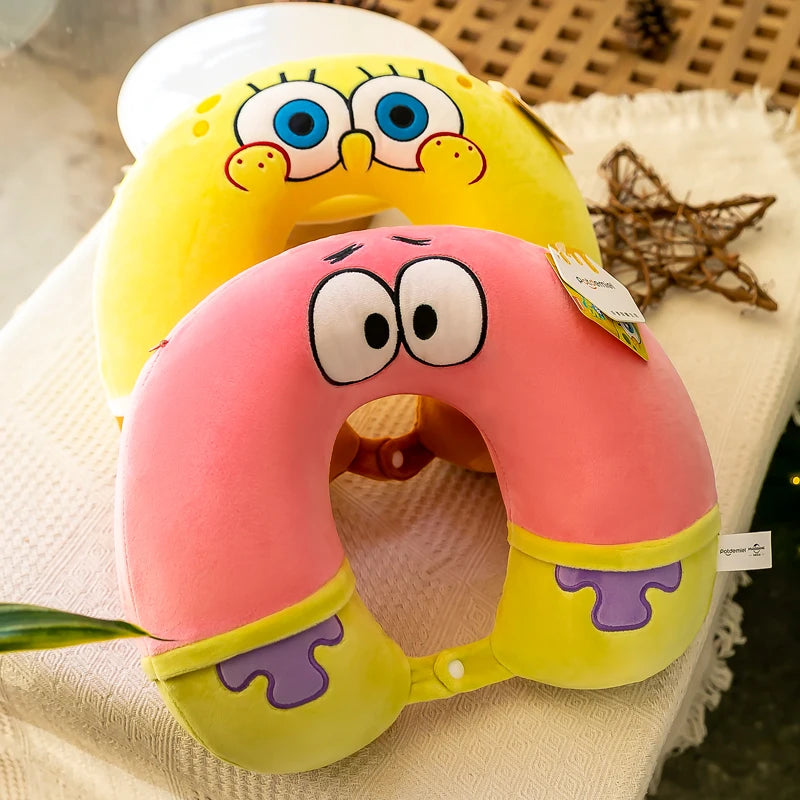 Cute SpongeBob Neck Pillow – Fun Travel Comfort