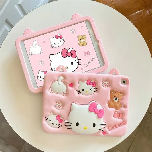 Hello Kitty Cute iPad Case – Soft Silicone Protective Cover with Stand