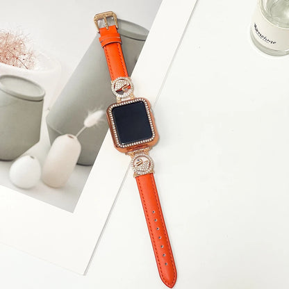 Diamond Leather Strap For Apple Watch