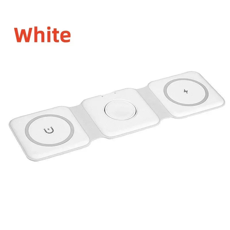 3 in 1 Magnetic Wireless Charger – Fast Charging Stand for iPhone, Apple Watch & AirPods