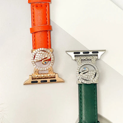 Diamond Leather Strap For Apple Watch