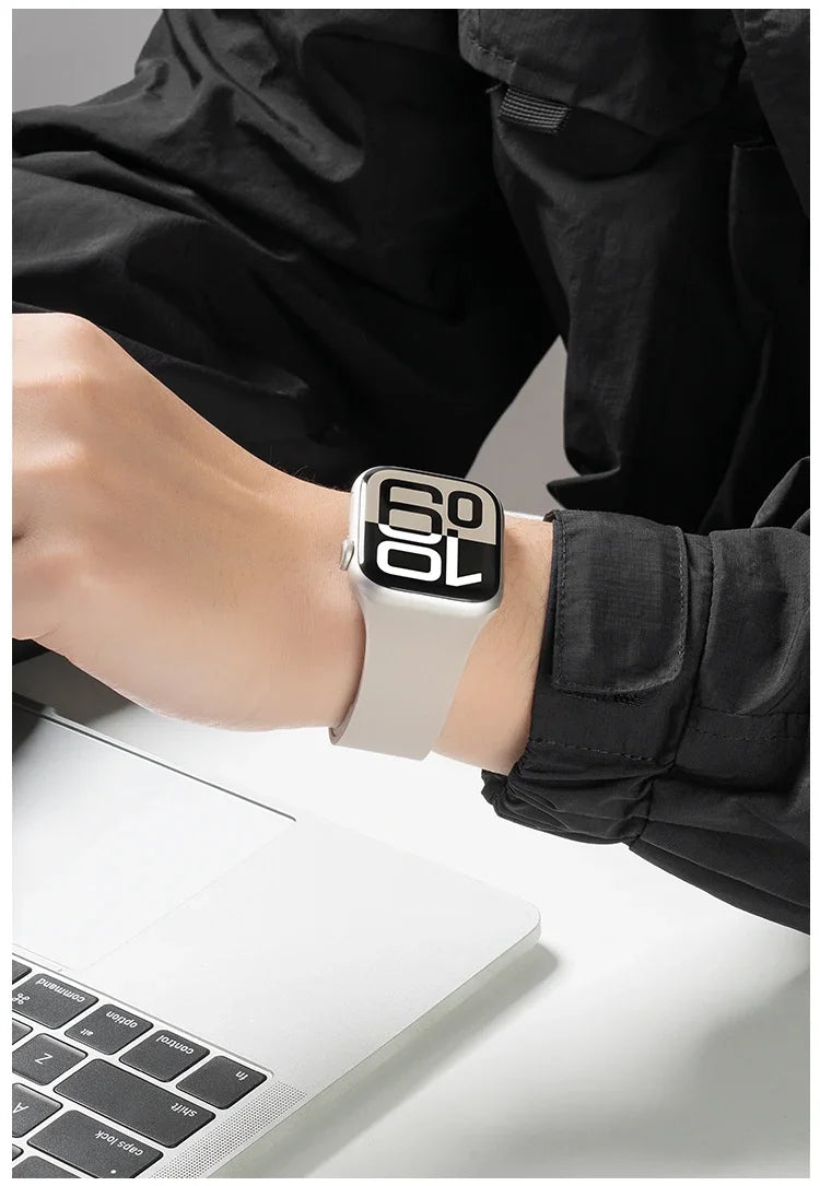 Magnetic Strap For Apple Watch Bands Ultra 2 49mm 44mm 45mm 46mm 42mm 40mm Belt Silicone Bracelet iWatch Series 10 8 7 6 5 9 SE