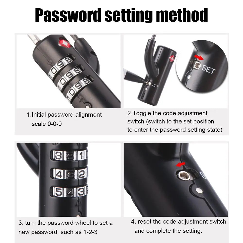TSA Approved Travel Luggage Lock with 3-Digit Password – Secure Suitcase Lock for Travel Bags