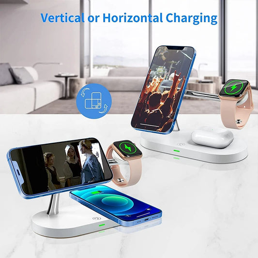 Magnetic 3 in 1 Wireless Charging Stand for iPhone, Watch & AirPods