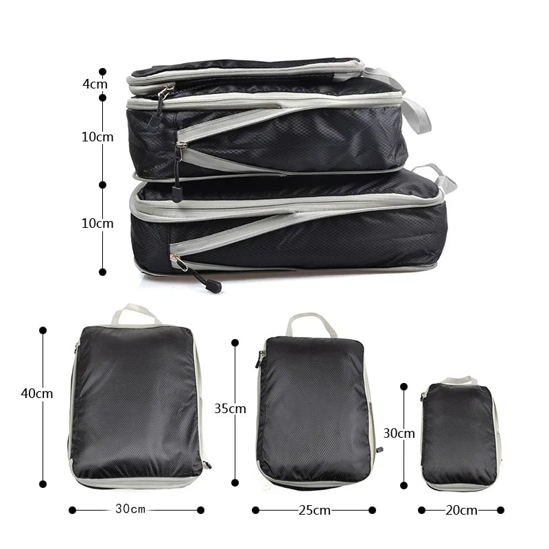 Travel Packing Cubes Set – Lightweight Compressible Luggage Organizers (3pcs)