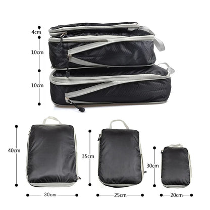 Travel Packing Cubes Set – Lightweight Compressible Luggage Organizers (3pcs)