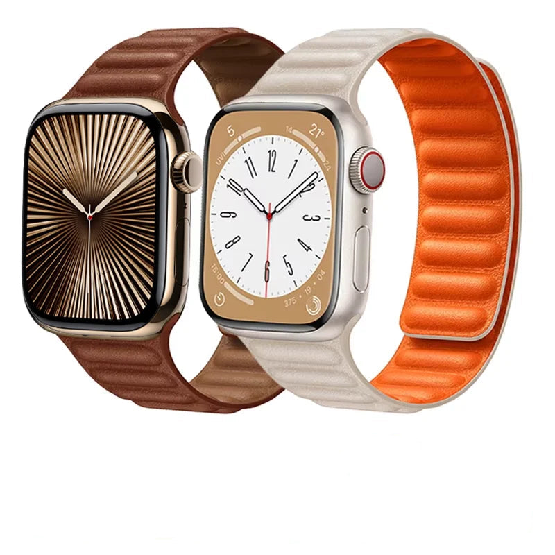 Magnetic Apple Watch Strap – Elegant Leather-Look, Adjustable, Secure & Comfortable
