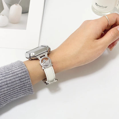 Diamond Leather Strap For Apple Watch