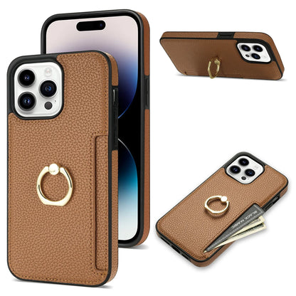 Card Solt Litchi Leather Wallet Case For iPhone