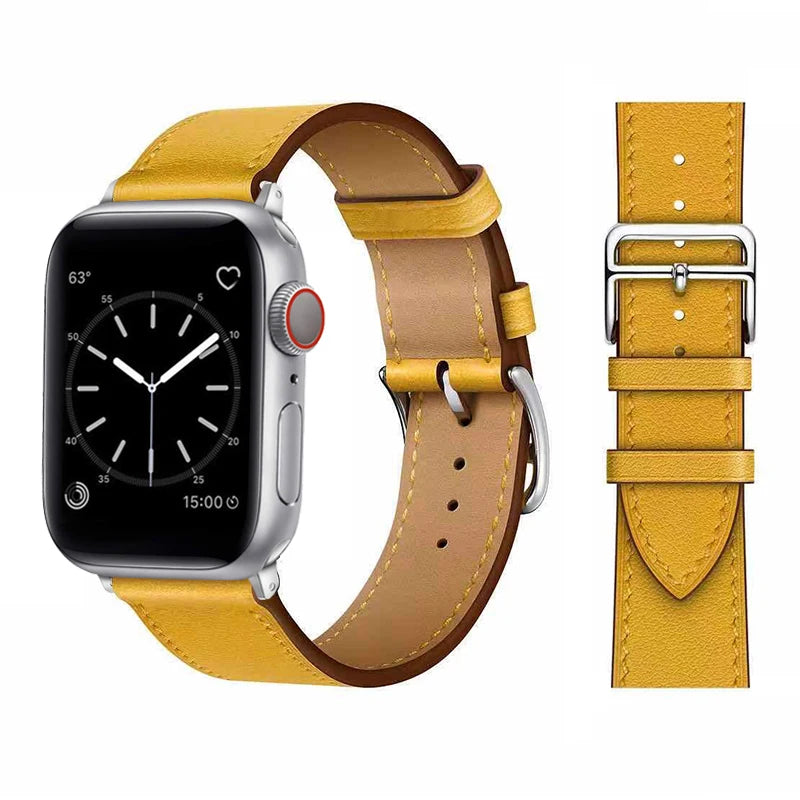 Leather Strap For Apple Watch Band 49mm 44mm 40mm 41mm 38mm 42 Single Tour Bracelet Correa iWatch Ultra Serie 3 4 6 SE 7 8 45mm