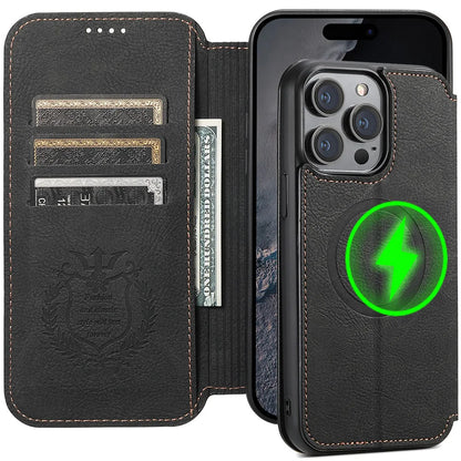 Premium MagSafe Leather Wallet Case for iPhone with Wireless Charging