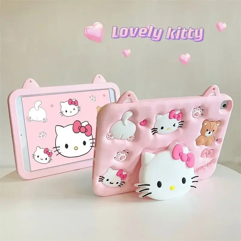 Hello Kitty Cute iPad Case – Soft Silicone Protective Cover with Stand