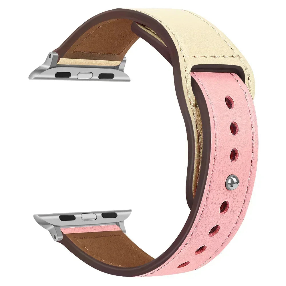 Genuine Leather Apple Watch Band – Premium Strap for Series 3–9, Ultra & SE