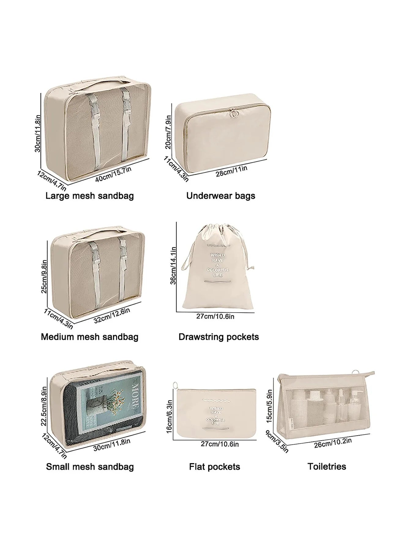 7/8/9/10 Pcs Set Travel Organizer Bags Set – Lightweight Packing Cubes for Suitcase & Luggage