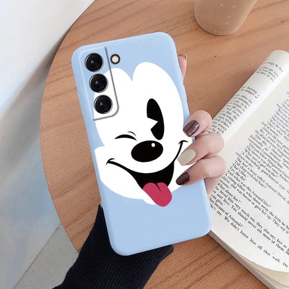 For Samsung S22 S 22 Plus Ultra Phone Case Cute Pink Mickey Minnie Soft TPU Protection Shockproof Cover For Samsung Galaxy S22