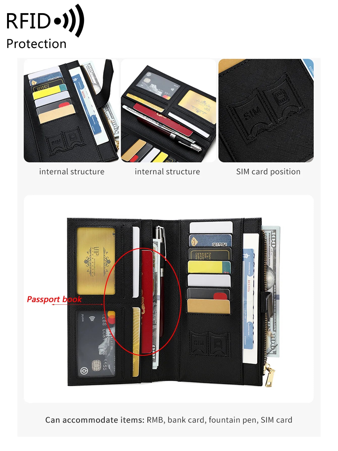 RFID Passport Holder – Stylish Travel Wallet for Cards, Boarding Pass & Documents