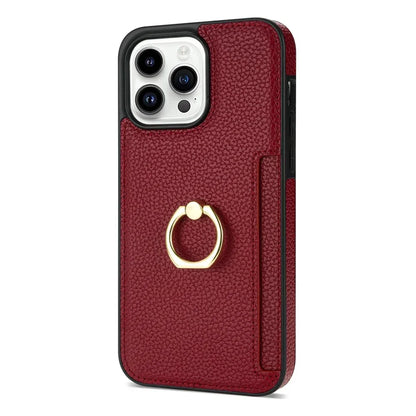Card Solt Litchi Leather Wallet Case For iPhone