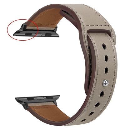 Genuine Leather Apple Watch Band – Premium Strap for Series 3–9, Ultra & SE