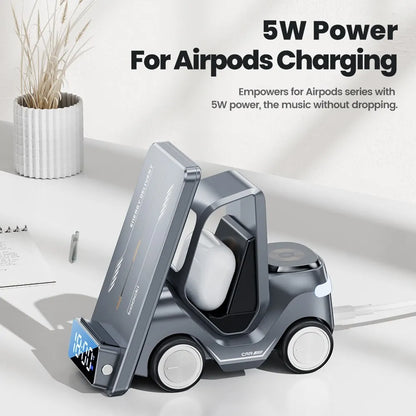 5 in 1 Wireless Charger Phone Stand For iPhone 15 14 13 15W Fast Charging Magnetic Dock Station For Apple Watch Earphones