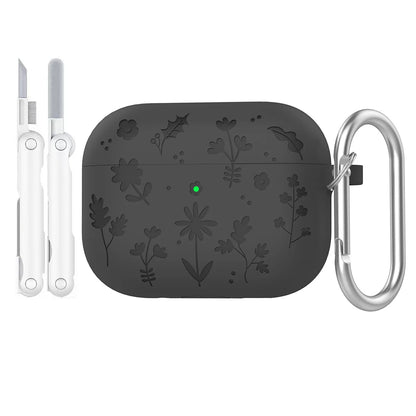 Floral Engraved Silicone Case for AirPods Pro 3 – Shockproof Protective Cover