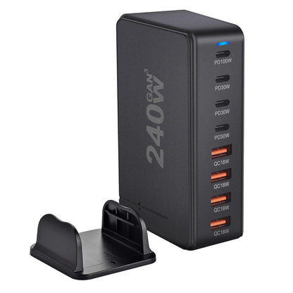 240W GaN Desktop Charger – 8 USB-C Ports with PD Fast Charging | US / EU / UK / AU Plug