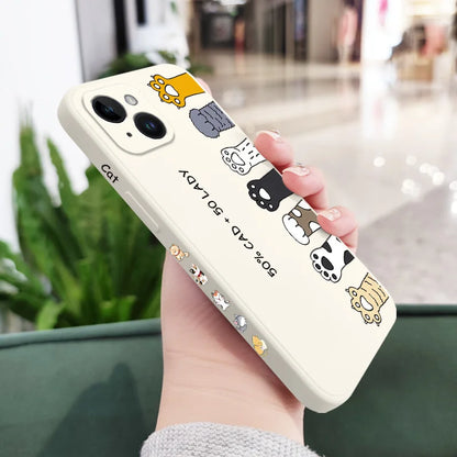 Cartoon Cat iPhone Case – Soft Silicone Cover